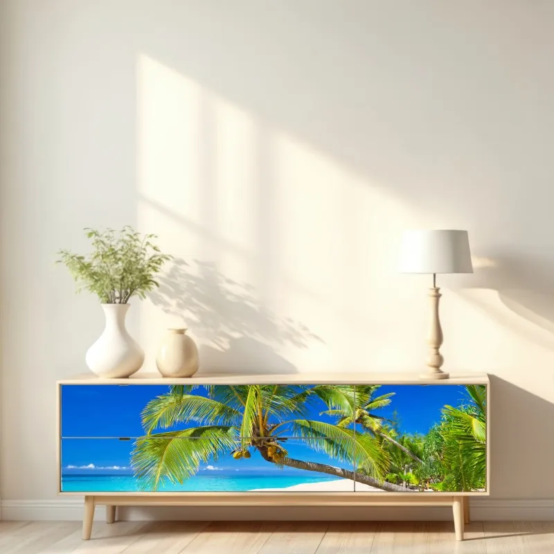 Naklejka repozycjonowalna niebieski kwiatowy wzór toile – Wallissimo®