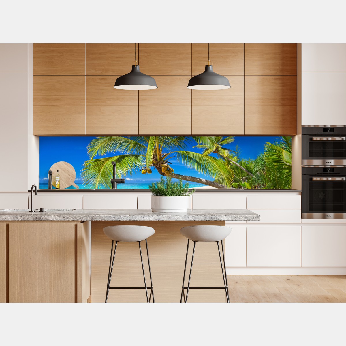 Naklejka repozycjonowalna Morze Andamańskie tropikalna plaża z pochyloną palmą – Wallissimo® Naklejka repozycjonowalna Morze Andamańskie tropikalna plaża z pochyloną palmą – Wallissimo®