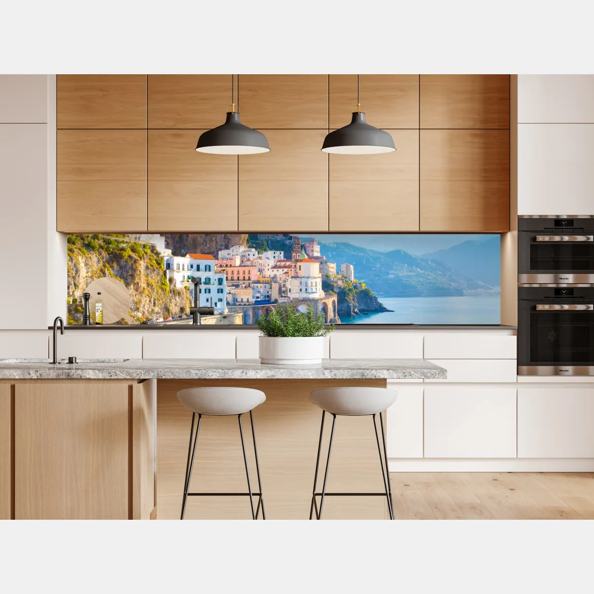 Naklejka repozycjonowalna słoneczna wioska na klifie Wybrzeże Amalfi – Wallissimo® Naklejka repozycjonowalna słoneczna wioska na klifie Wybrzeże Amalfi – Wallissimo®