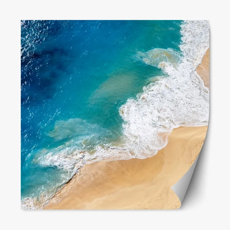 Naklejka repozycjonowalna widok lotniczy turkusowej plaży