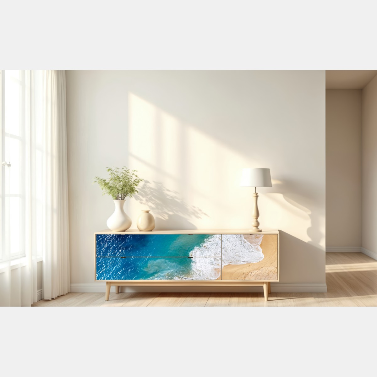 Naklejka repozycjonowalna widok lotniczy turkusowej plaży – Wallissimo® Naklejka repozycjonowalna widok lotniczy turkusowej plaży – Wallissimo®