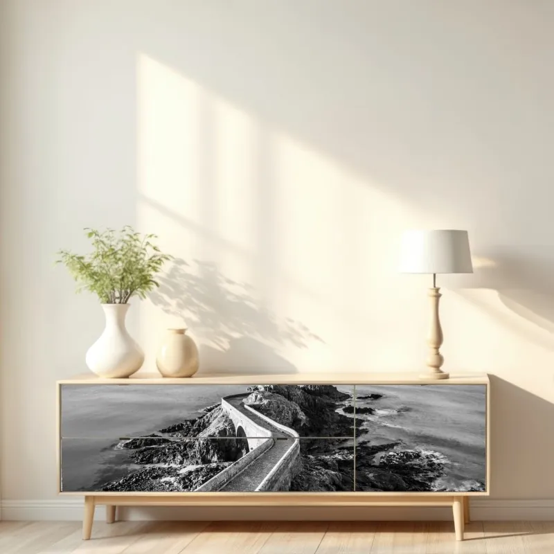 Naklejka repozycjonowalna latarnia morska na skalistym wybrzeżu – Wallissimo® Naklejka repozycjonowalna latarnia morska na skalistym wybrzeżu – Wallissimo®