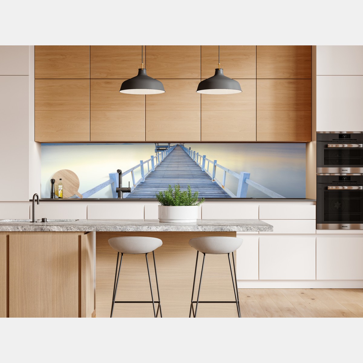 Naklejka repozycjonowalna spokojne drewniane molo o zachodzie słońca – Wallissimo® Naklejka repozycjonowalna spokojne drewniane molo o zachodzie słońca – Wallissimo®