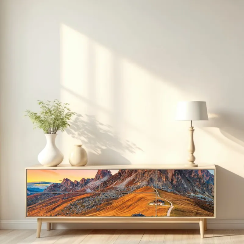 Naklejka repozycjonowalna spokojny zimowy fiord w Reine, Lofoten – Wallissimo®