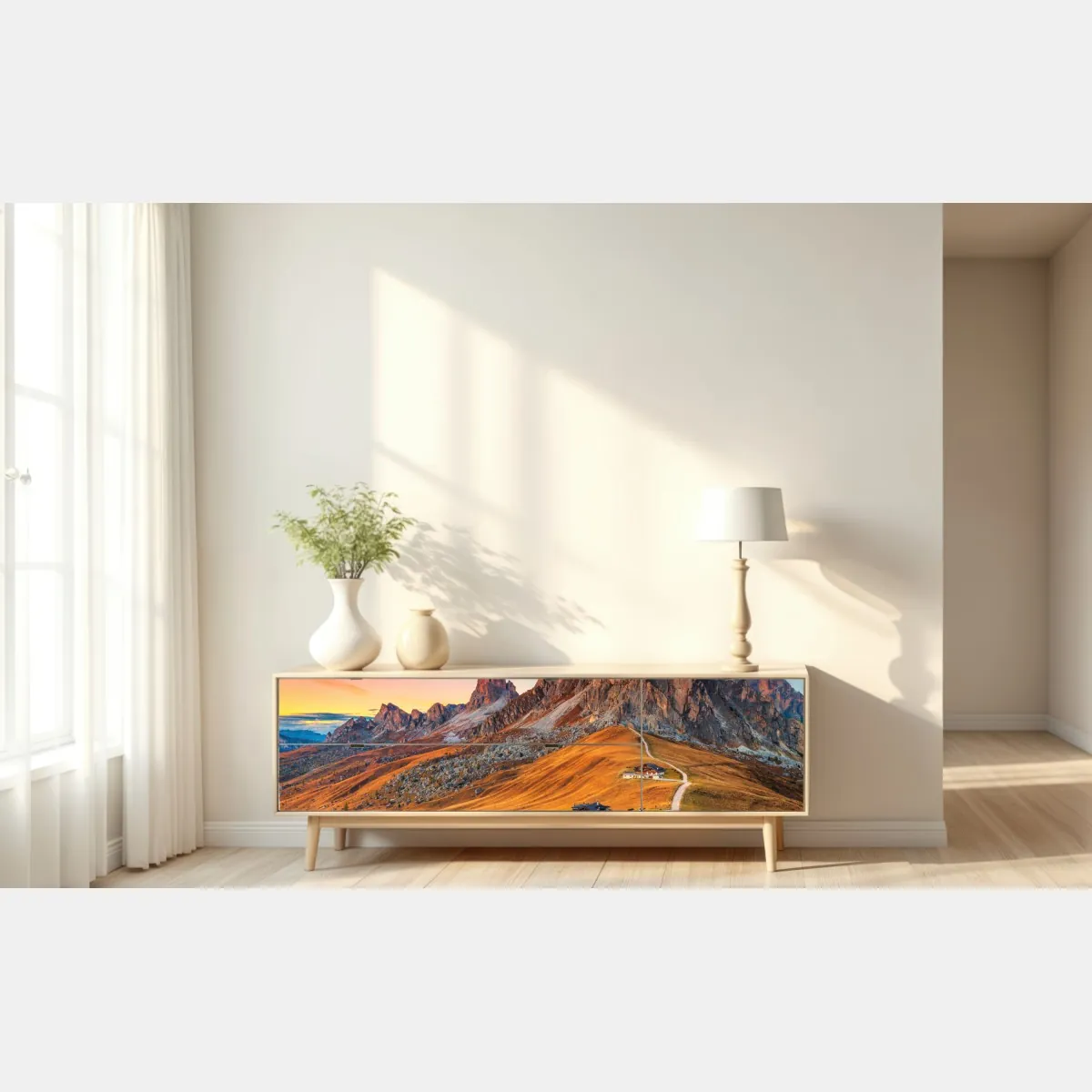 Naklejka repozycjonowalna zachód słońca nad Passo Giau, Dolomity – Wallissimo® Naklejka repozycjonowalna zachód słońca nad Passo Giau, Dolomity – Wallissimo®