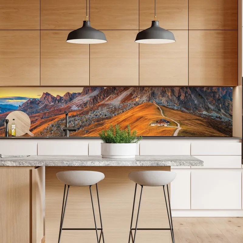 Naklejka repozycjonowalna zachód słońca nad Passo Giau, Dolomity – Wallissimo® Naklejka repozycjonowalna zachód słońca nad Passo Giau, Dolomity – Wallissimo®