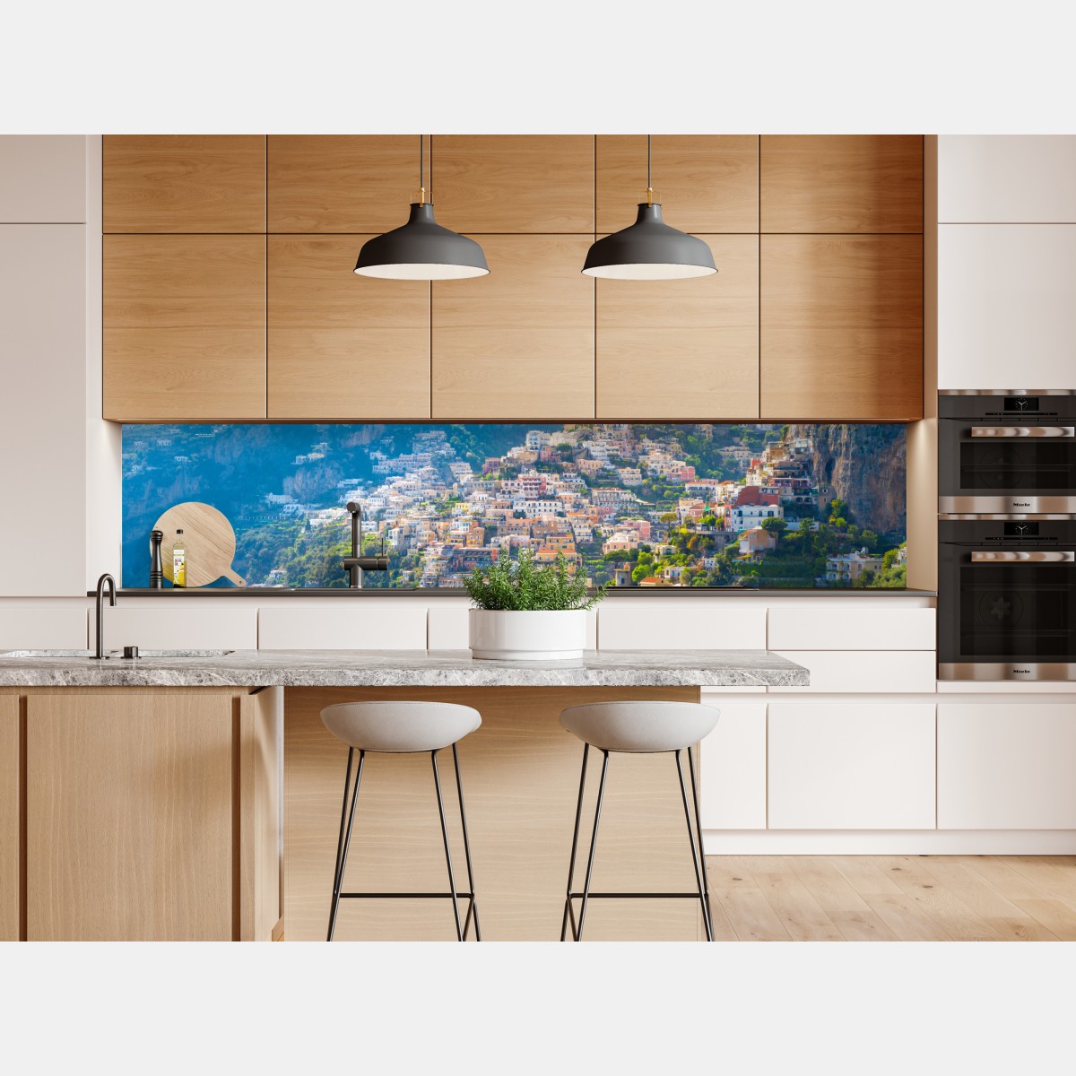 Naklejka repozycjonowalna Positano: kolorowa wioska na wybrzeżu Amalfi – Wallissimo® Naklejka repozycjonowalna Positano: kolorowa wioska na wybrzeżu Amalfi – Wallissimo®