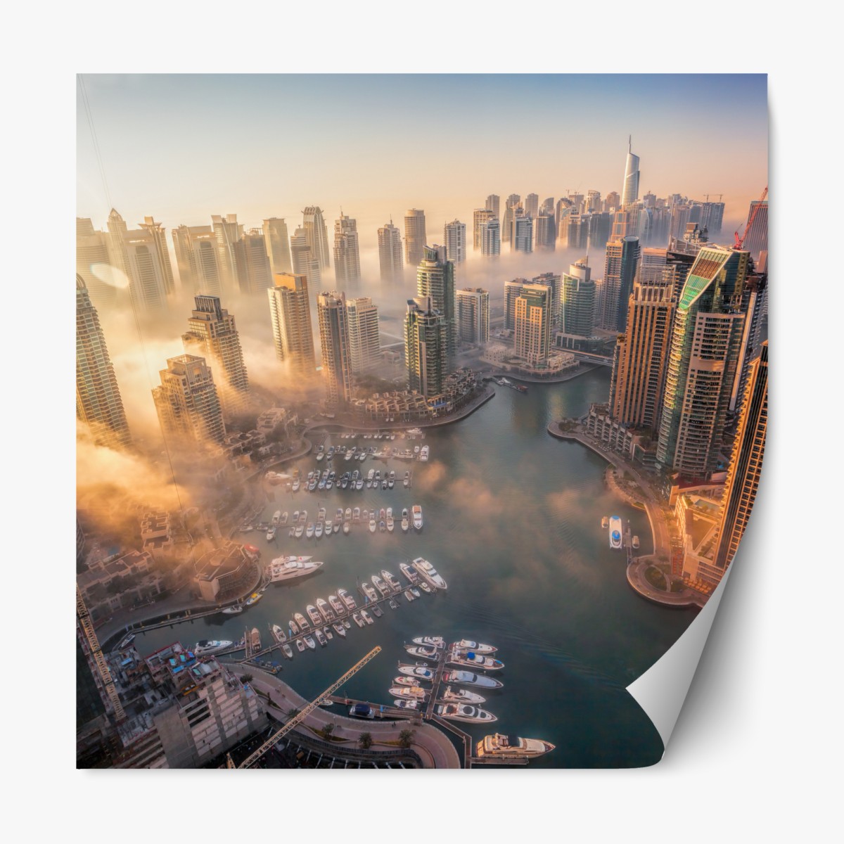 Repositionable sticker Dubai marina sunset skyline