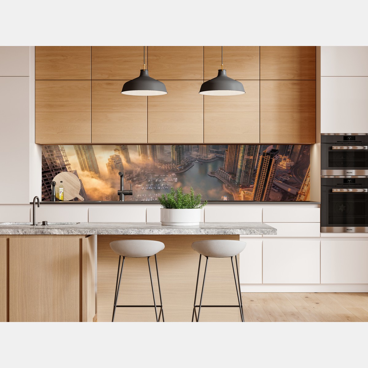 Naklejka repozycjonowalna Dubaj marina zachód słońca – Wallissimo® Naklejka repozycjonowalna Dubaj marina zachód słońca – Wallissimo®