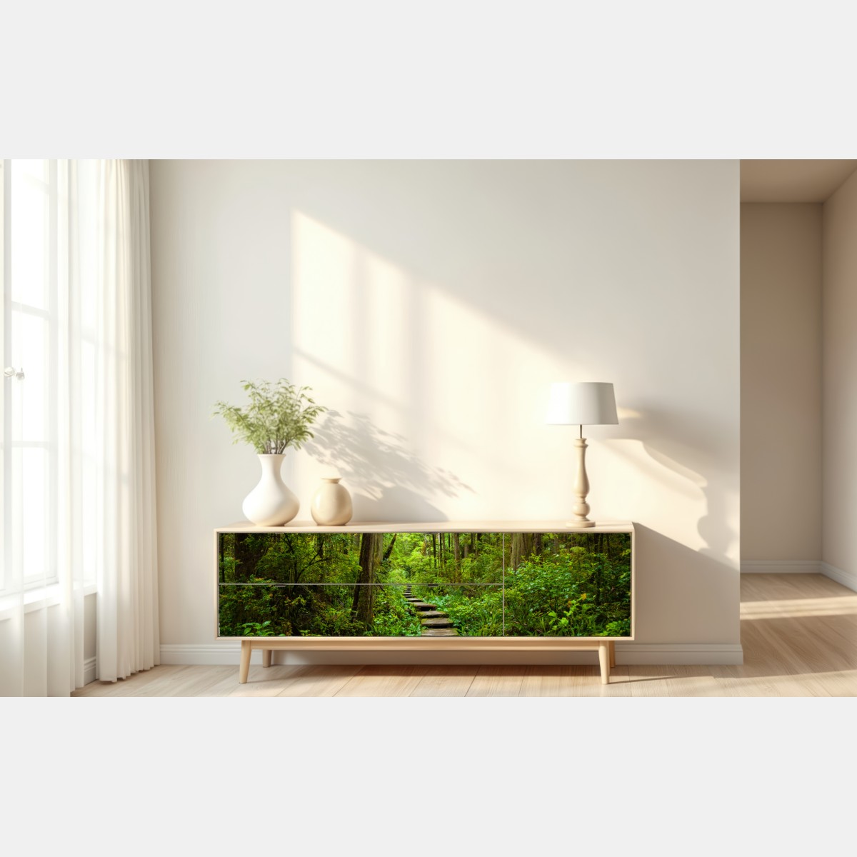 Naklejka repozycjonowalna spokojna leśna kładka – Wallissimo® Naklejka repozycjonowalna spokojna leśna kładka – Wallissimo®