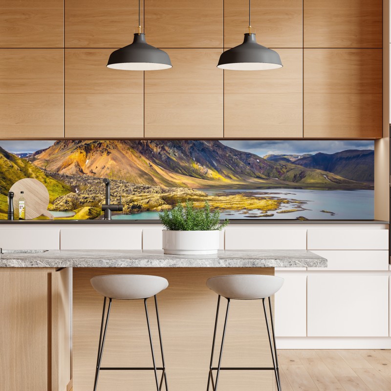 Naklejka repozycjonowalna letnie jezioro na Islandii – Wallissimo® Naklejka repozycjonowalna letnie jezioro na Islandii – Wallissimo®