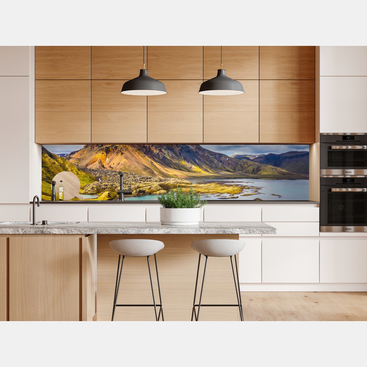 Naklejka repozycjonowalna letnie jezioro na Islandii – Wallissimo® Naklejka repozycjonowalna letnie jezioro na Islandii – Wallissimo®