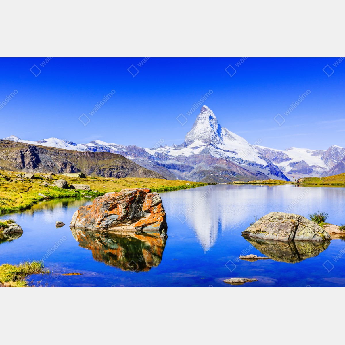 Naklejka repozycjonowalna Matterhorn odbicie w Stellisee, Zermatt – Wallissimo® Naklejka repozycjonowalna Matterhorn odbicie w Stellisee, Zermatt – Wallissimo®
