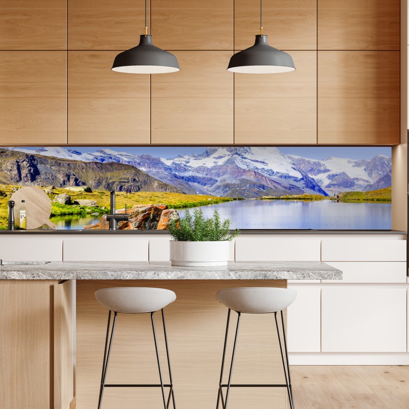 Naklejka repozycjonowalna Matterhorn odbicie w Stellisee, Zermatt – Wallissimo® Naklejka repozycjonowalna Matterhorn odbicie w Stellisee, Zermatt – Wallissimo®