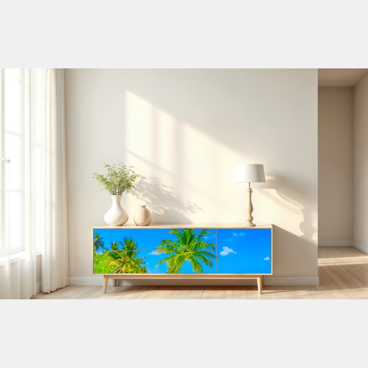 Naklejka repozycjonowalna rajska plaża na Malediwach – Wallissimo® Naklejka repozycjonowalna rajska plaża na Malediwach – Wallissimo®