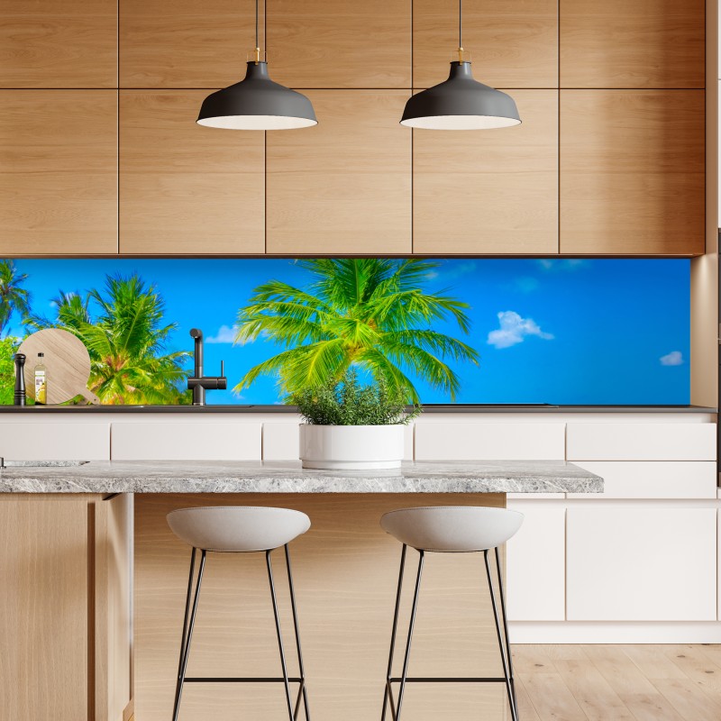 Naklejka repozycjonowalna rajska plaża na Malediwach – Wallissimo® Naklejka repozycjonowalna rajska plaża na Malediwach – Wallissimo®