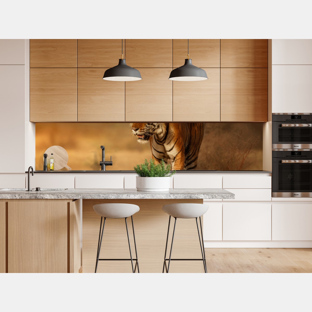 Naklejka repozycjonowalna majestatyczny tygrys w złotym świetle – Wallissimo® Naklejka repozycjonowalna majestatyczny tygrys w złotym świetle – Wallissimo®