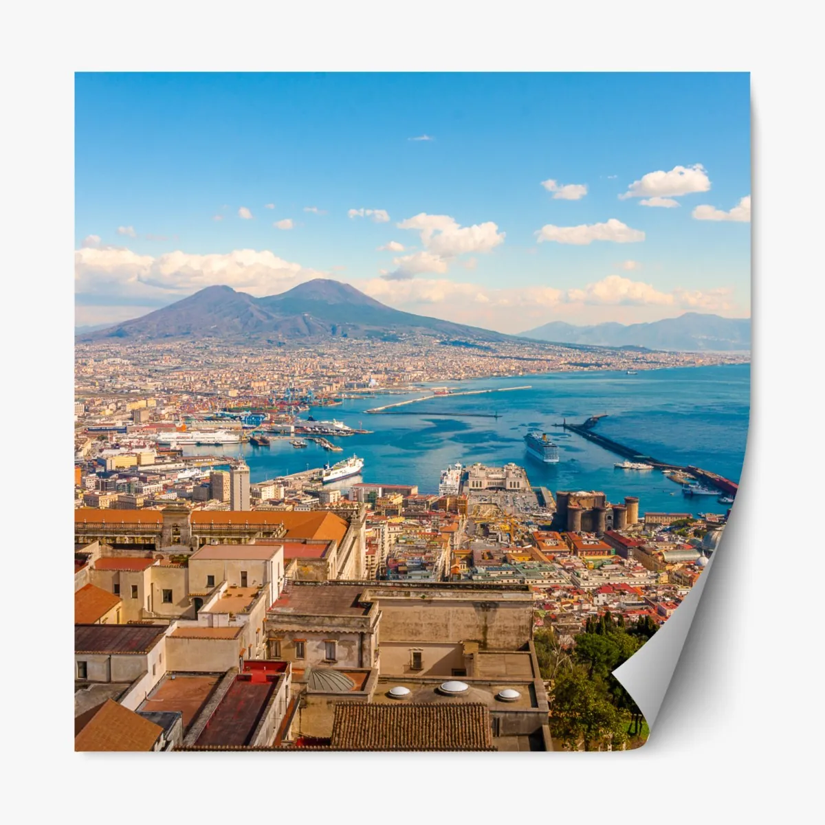 Naklejka repozycjonowalna panorama Neapolu z Wezuwiuszem – Wallissimo® Naklejka repozycjonowalna panorama Neapolu z Wezuwiuszem – Wallissimo®