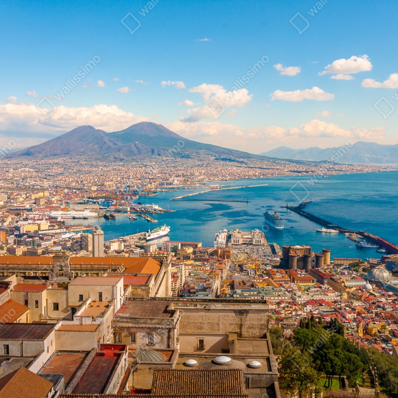 Naklejka repozycjonowalna panorama Neapolu z Wezuwiuszem – Wallissimo® Naklejka repozycjonowalna panorama Neapolu z Wezuwiuszem – Wallissimo®