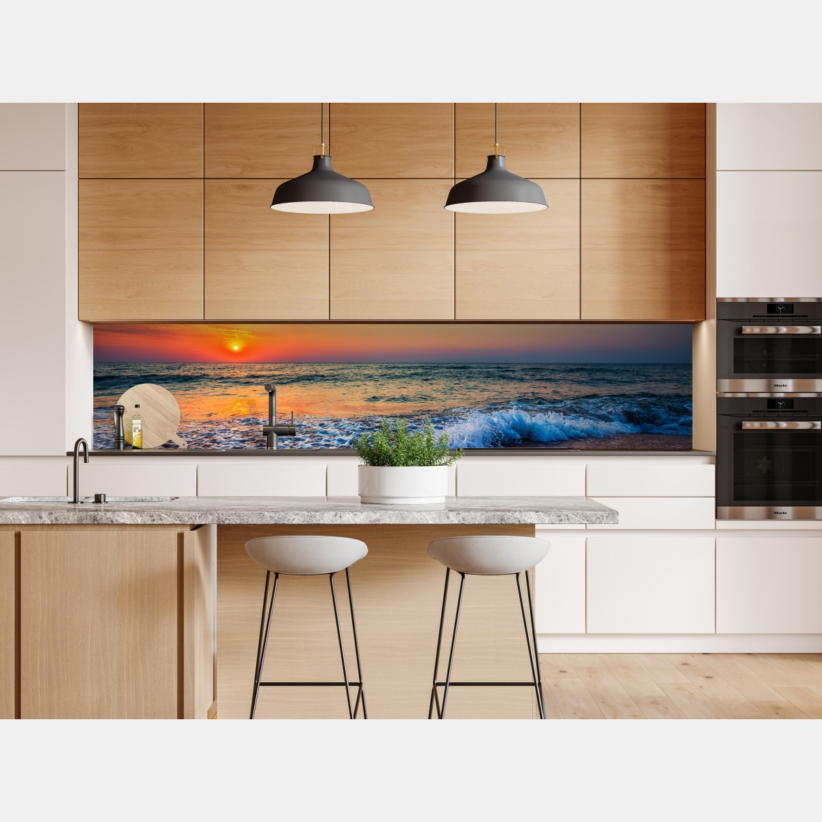 Naklejka repozycjonowalna złoty wschód słońca nad morzem – Wallissimo® Naklejka repozycjonowalna złoty wschód słońca nad morzem – Wallissimo®