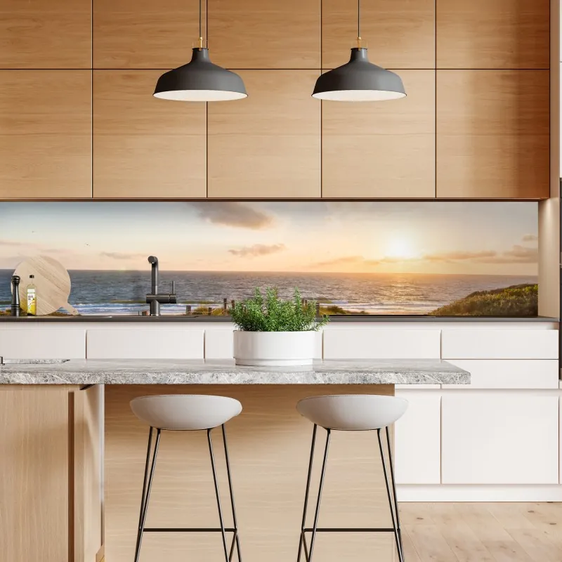 Naklejka repozycjonowalna słoneczna ścieżka na plażę nad oceanem – Wallissimo® Naklejka repozycjonowalna słoneczna ścieżka na plażę nad oceanem – Wallissimo®