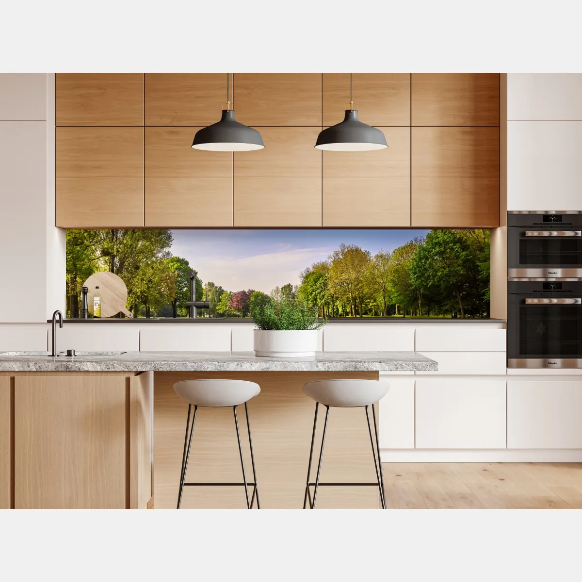 Naklejka repozycjonowalna słoneczna panorama parku miejskiego – Wallissimo® Naklejka repozycjonowalna słoneczna panorama parku miejskiego – Wallissimo®