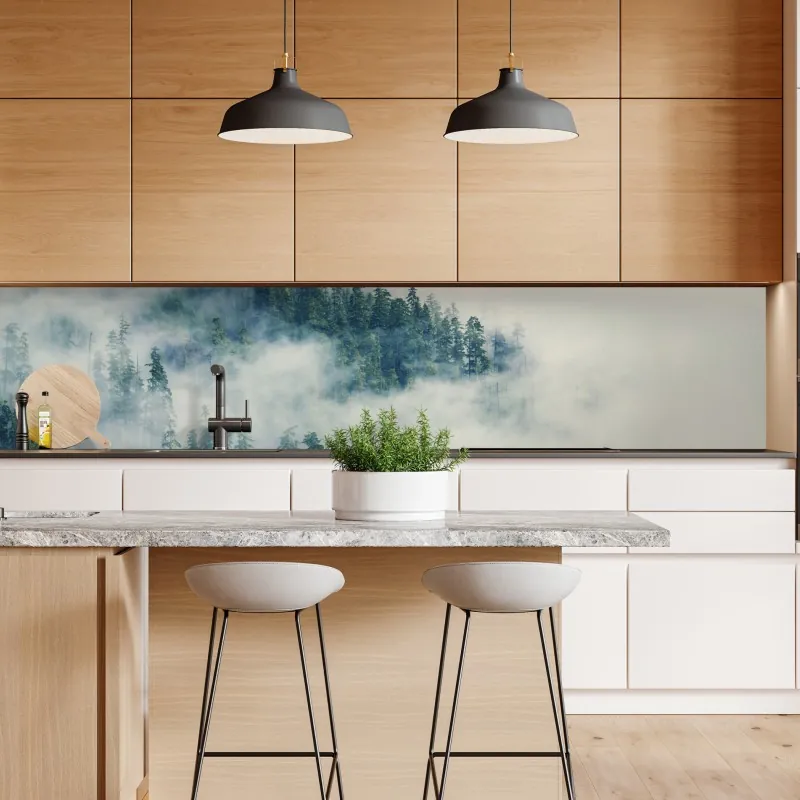 Naklejka repozycjonowalna mglisty las – Wallissimo® Naklejka repozycjonowalna mglisty las – Wallissimo®