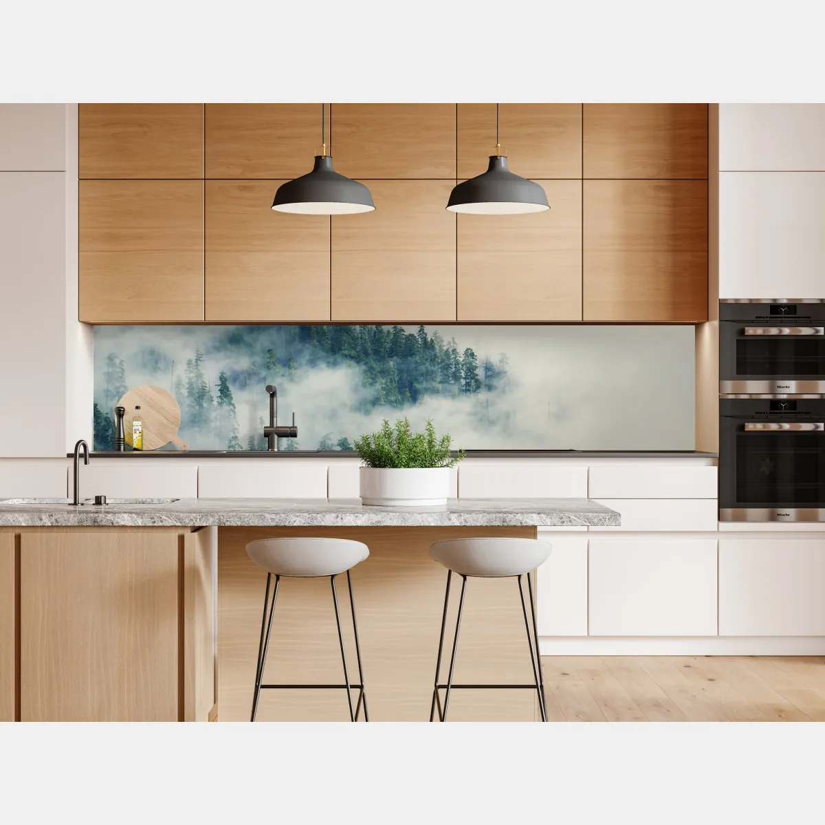 Naklejka repozycjonowalna mglisty las – Wallissimo® Naklejka repozycjonowalna mglisty las – Wallissimo®