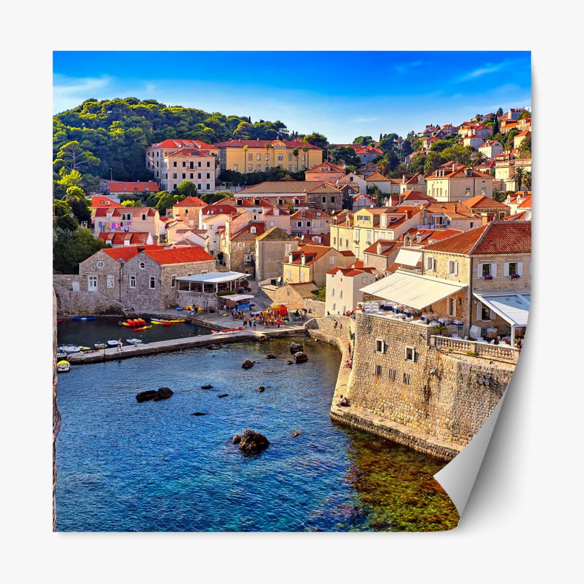 Repositionable sticker Dubrovnik old town coastal panorama
