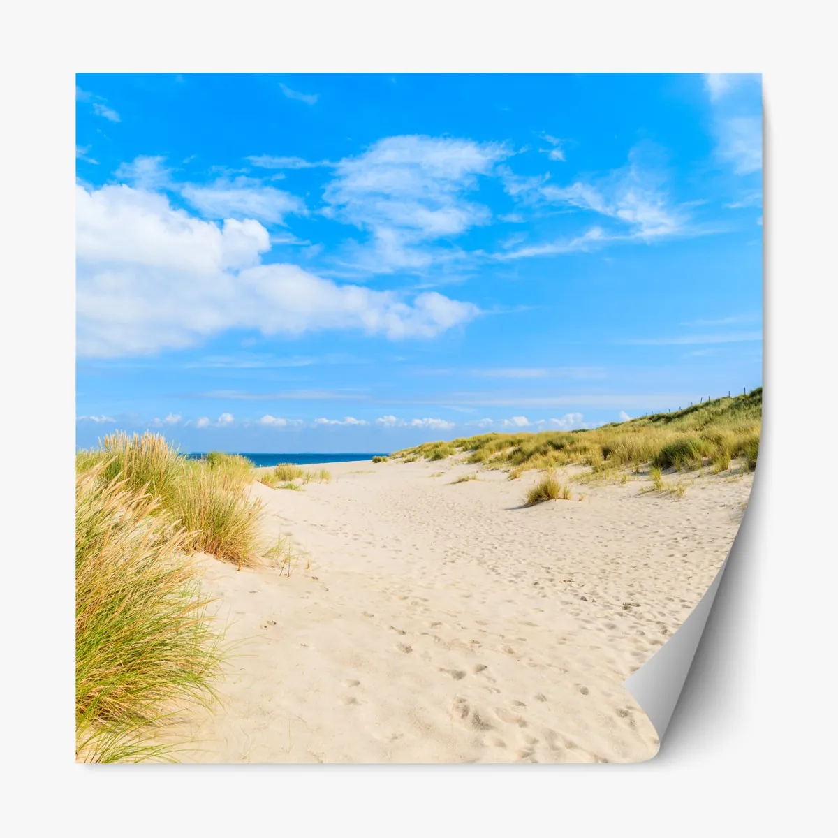 Naklejka repozycjonowalna spokojne wydmy Sylt z latarnią morską – Wallissimo® Naklejka repozycjonowalna spokojne wydmy Sylt z latarnią morską – Wallissimo®