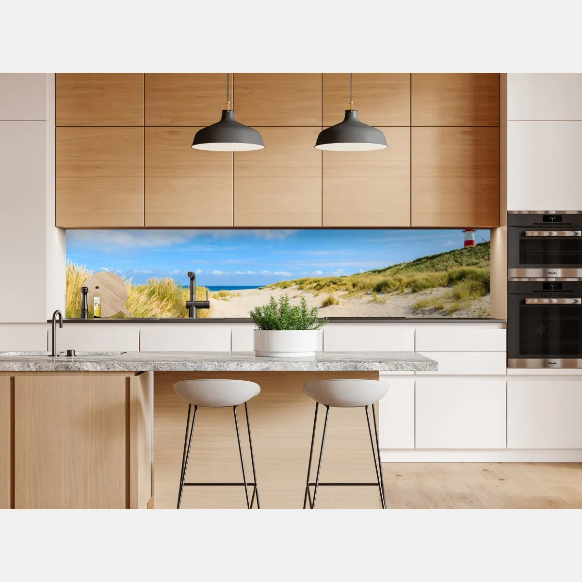 Naklejka repozycjonowalna spokojne wydmy Sylt z latarnią morską – Wallissimo® Naklejka repozycjonowalna spokojne wydmy Sylt z latarnią morską – Wallissimo®