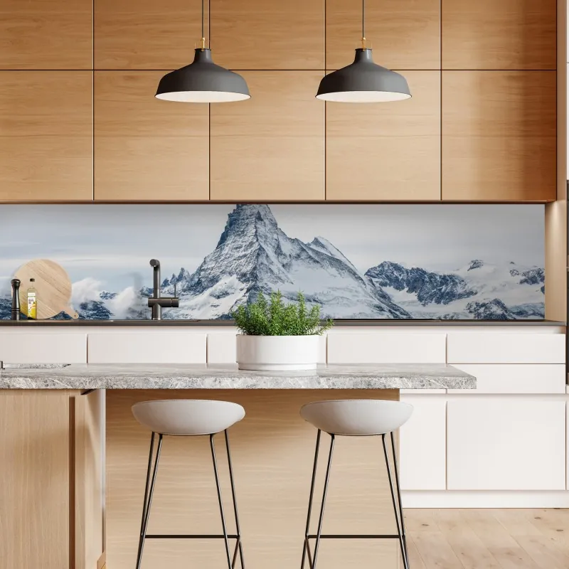 Naklejka repozycjonowalna majestatyczny ośnieżony szczyt górski – Wallissimo® Naklejka repozycjonowalna majestatyczny ośnieżony szczyt górski – Wallissimo®