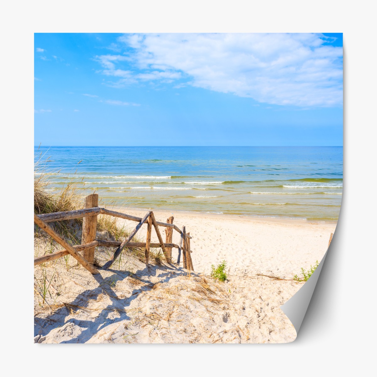 Repositionable sticker entrance to Lubiatowo beach, Poland
