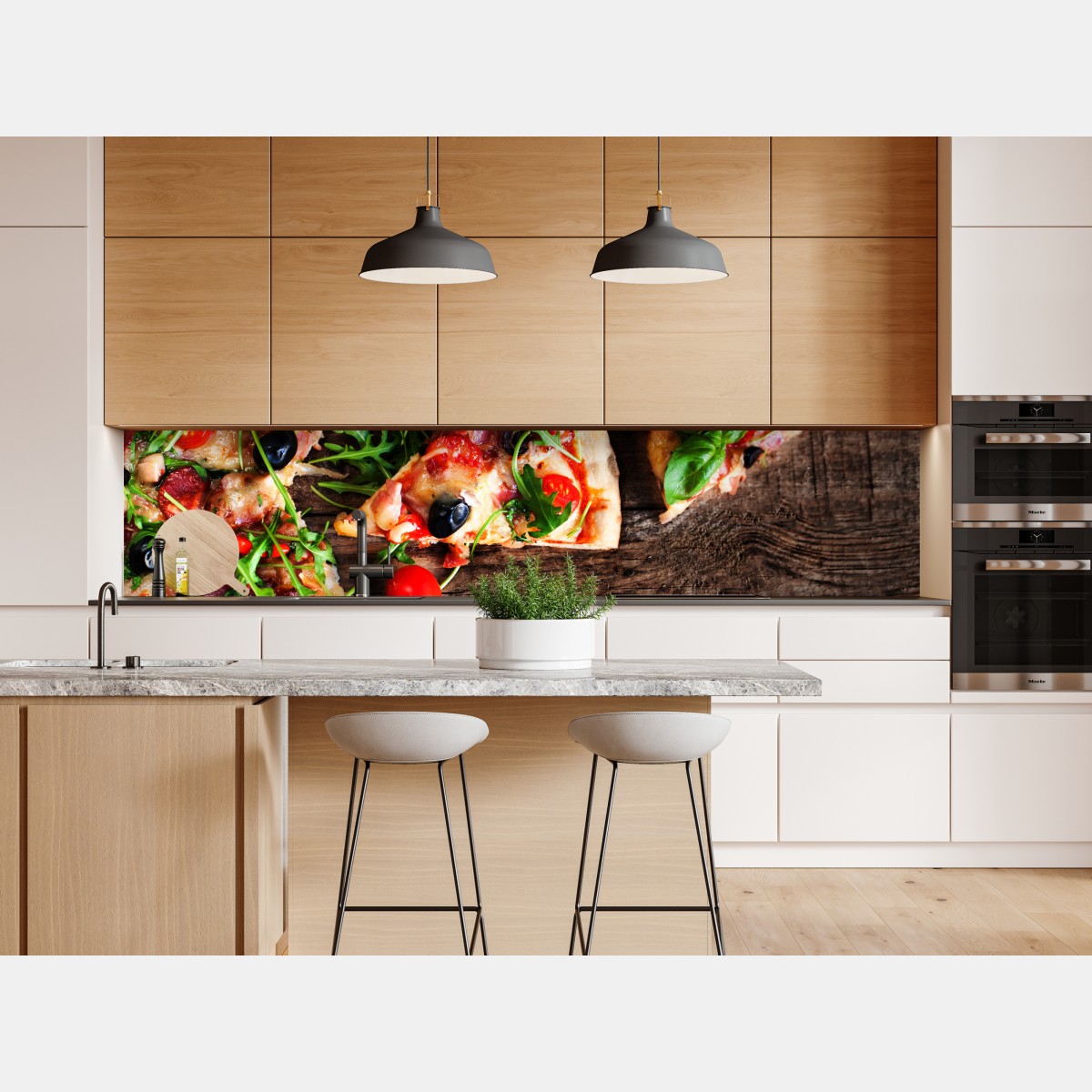 Naklejka repozycjonowalna gorąca pizza pepperoni z bliska – Wallissimo® Naklejka repozycjonowalna gorąca pizza pepperoni z bliska – Wallissimo®