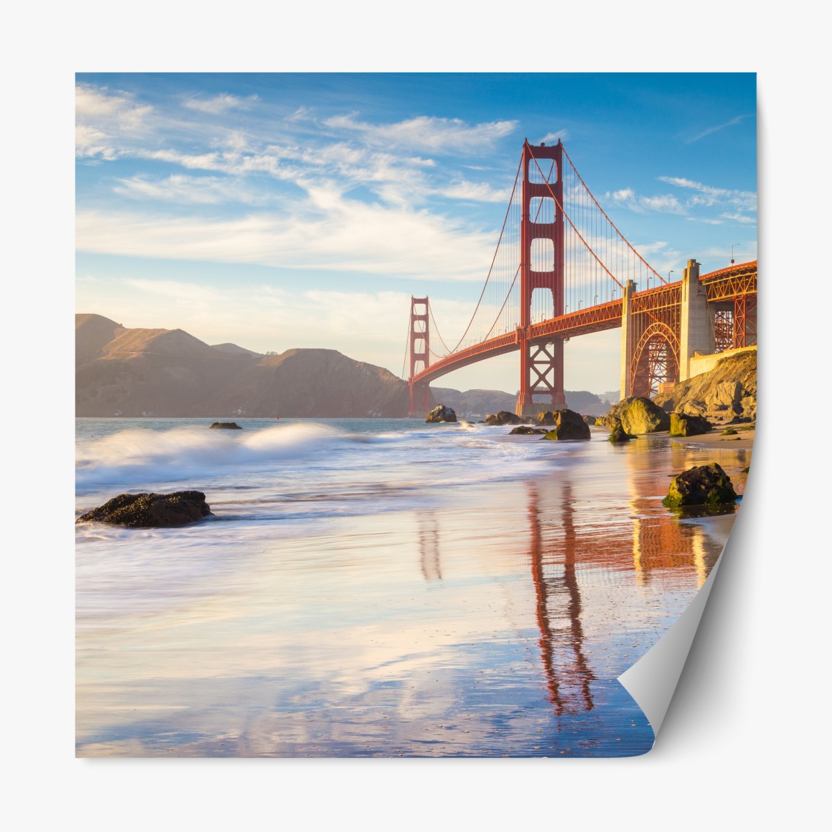 Repositionable sticker Golden Gate Bridge at sunset
