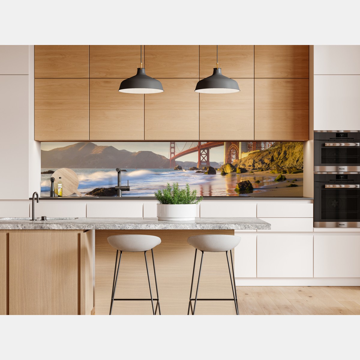 Naklejka repozycjonowalna Golden Gate o zachodzie słońca – Wallissimo® Naklejka repozycjonowalna Golden Gate o zachodzie słońca – Wallissimo®