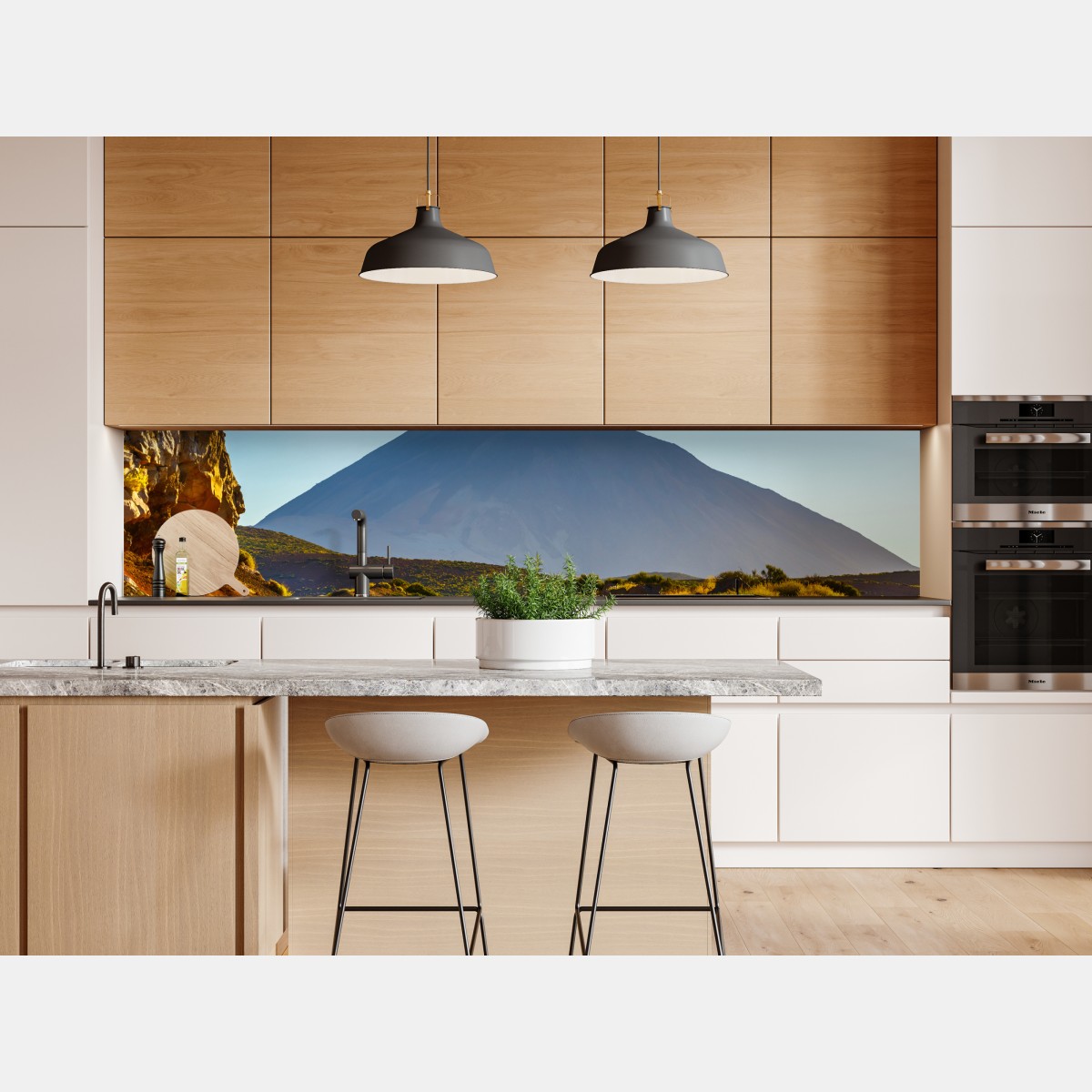 Naklejka repozycjonowalna słoneczna droga prowadząca do wulkanu – Wallissimo® Naklejka repozycjonowalna słoneczna droga prowadząca do wulkanu – Wallissimo®