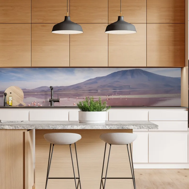 Naklejka repozycjonowalna różowy flaming z bliska – Wallissimo®