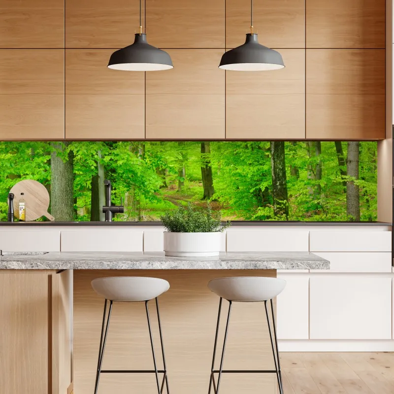 Naklejka repozycjonowalna spokojna leśna ścieżka wiosną – Wallissimo® Naklejka repozycjonowalna spokojna leśna ścieżka wiosną – Wallissimo®