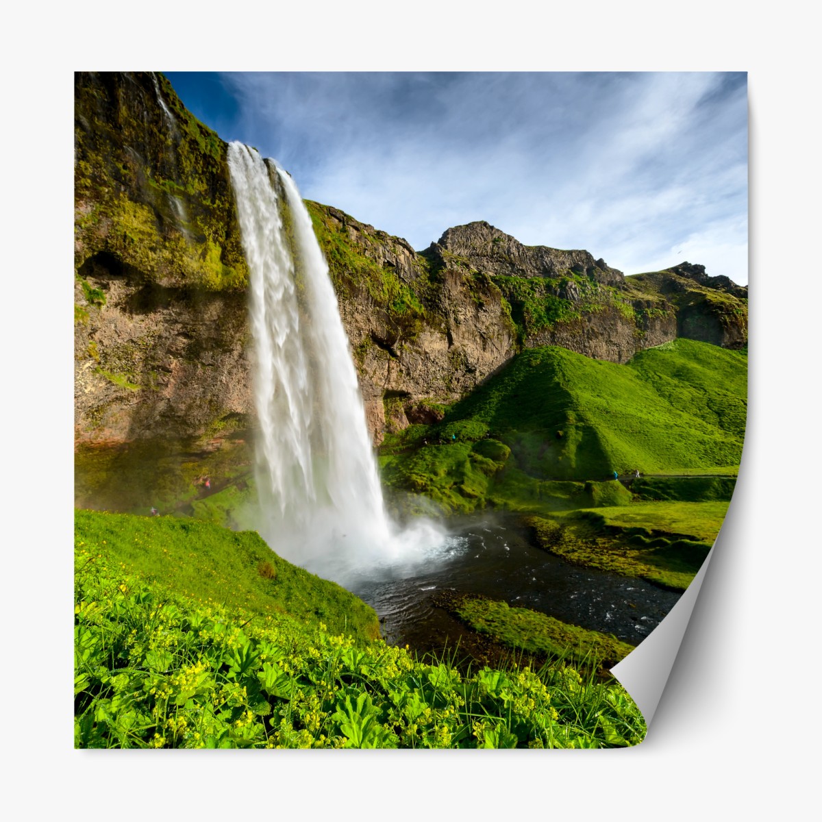 Repositionable sticker Seljalandsfoss waterfall in Iceland