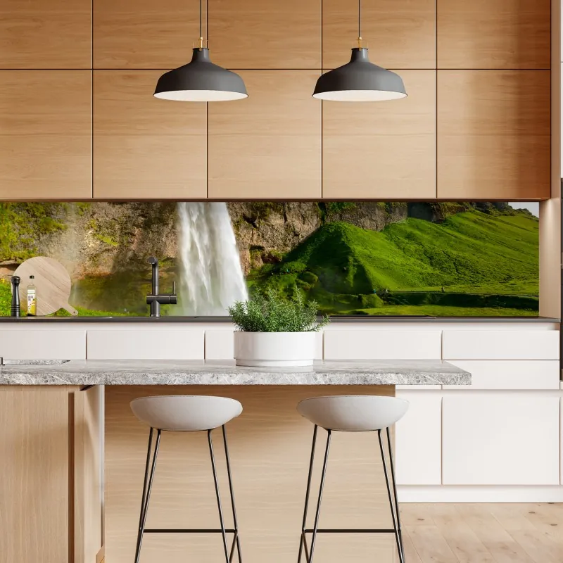 Naklejka repozycjonowalna tropikalny wzór z kakadu i kwiatami – Wallissimo®