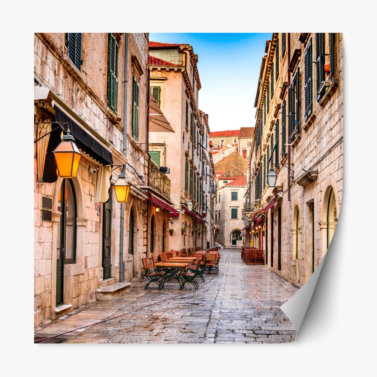 Repositionable sticker Dubrovnik old town street