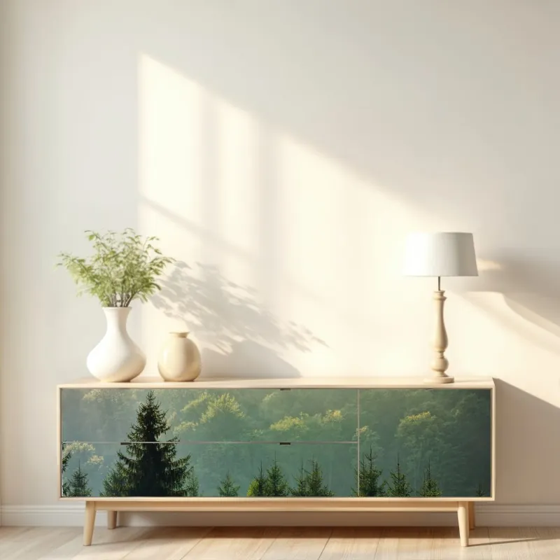 Naklejka repozycjonowalna oszronione drzewa o świcie – Wallissimo®