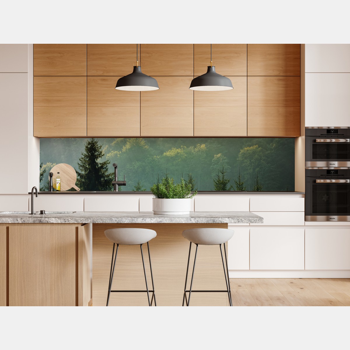 Naklejka repozycjonowalna mglisty las świerkowy w Karpatach o wschodzie słońca – Wallissimo® Naklejka repozycjonowalna mglisty las świerkowy w Karpatach o wschodzie słońca – Wallissimo®