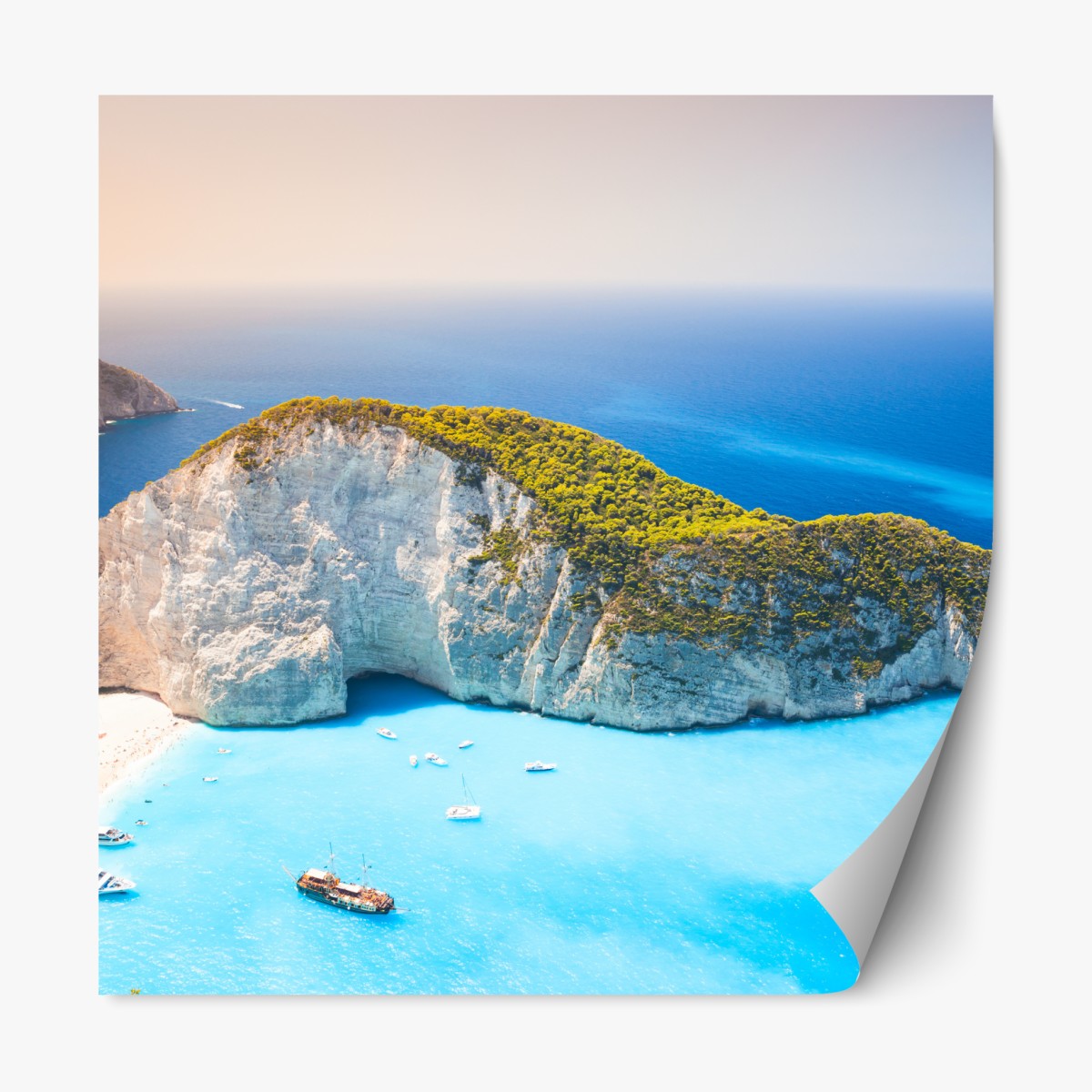 Repositionable sticker turquoise cove at Navagio Beach, Zakynthos