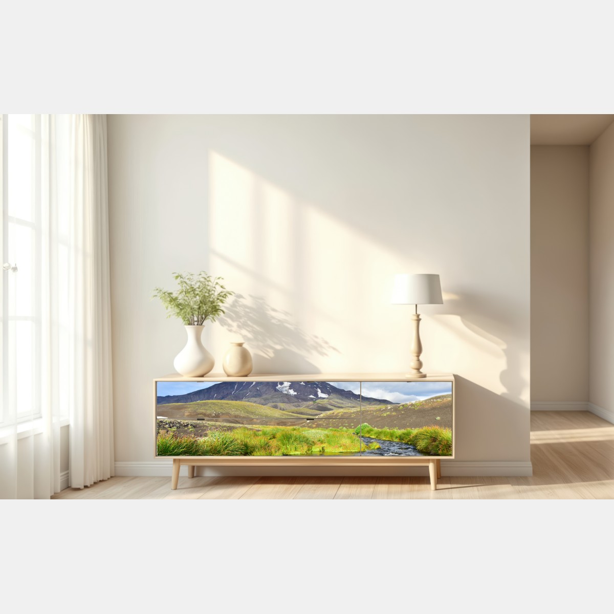 Naklejka repozycjonowalna widok na wulkan Koryaksky ze stoku północno-wschodniego – Wallissimo® Naklejka repozycjonowalna widok na wulkan Koryaksky ze stoku północno-wschodniego – Wallissimo®