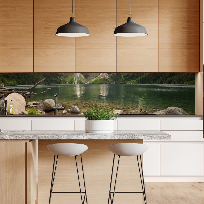 Naklejka repozycjonowalna zachód słońca nad Morskim Okiem w Tatrach, Polska – Wallissimo® Naklejka repozycjonowalna zachód słońca nad Morskim Okiem w Tatrach, Polska – Wallissimo®