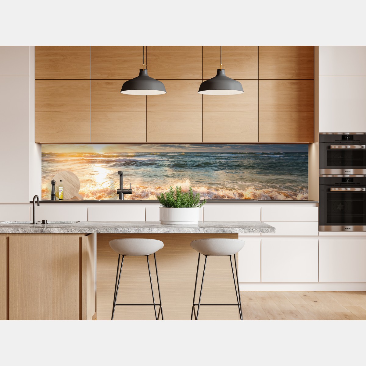 Naklejka repozycjonowalna złoty wschód słońca nad morzem – Wallissimo® Naklejka repozycjonowalna złoty wschód słońca nad morzem – Wallissimo®