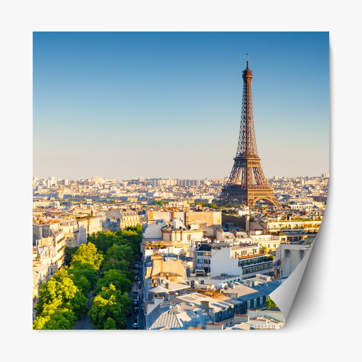 Repositionable sticker Paris skyline with the Eiffel Tower