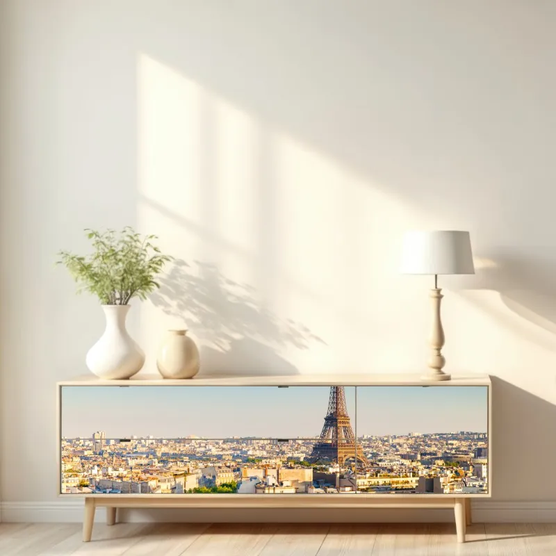 Naklejka repozycjonowalna panorama Paryża z Wieżą Eiffla – Wallissimo® Naklejka repozycjonowalna panorama Paryża z Wieżą Eiffla – Wallissimo®